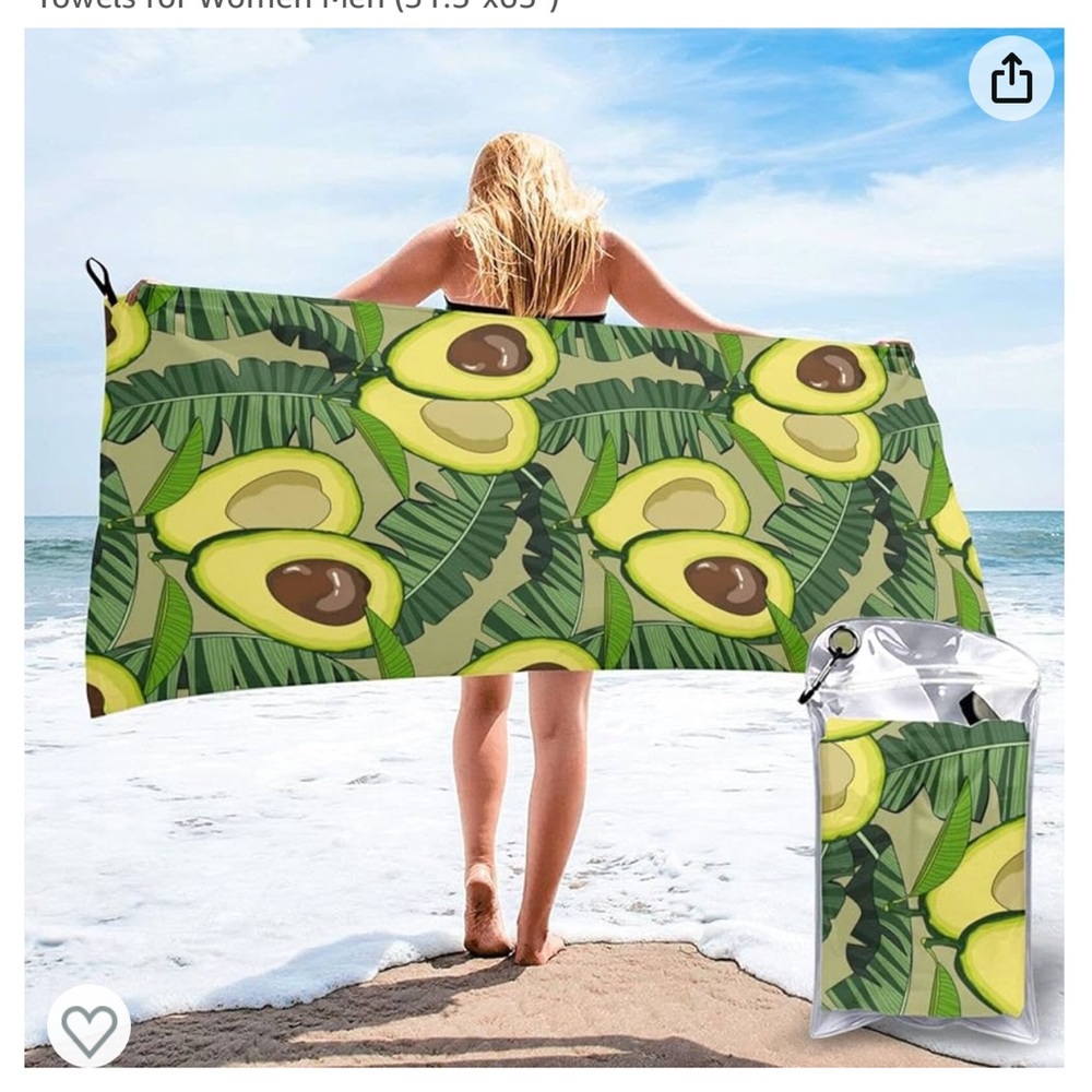 Avocado Large Microfiber Beach Towel-For Men/Women & Children